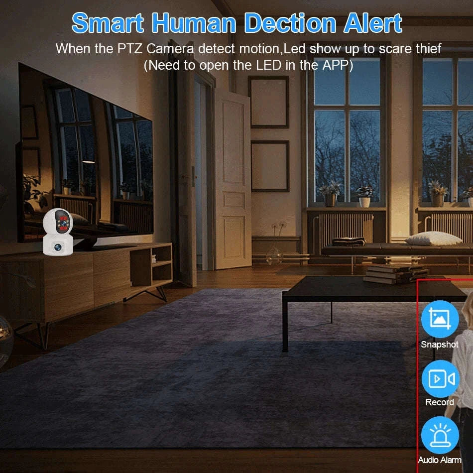 6MP Dual Lens WiFi Security Camera with Auto Tracking & Audio-6MP No Card / China Mainland