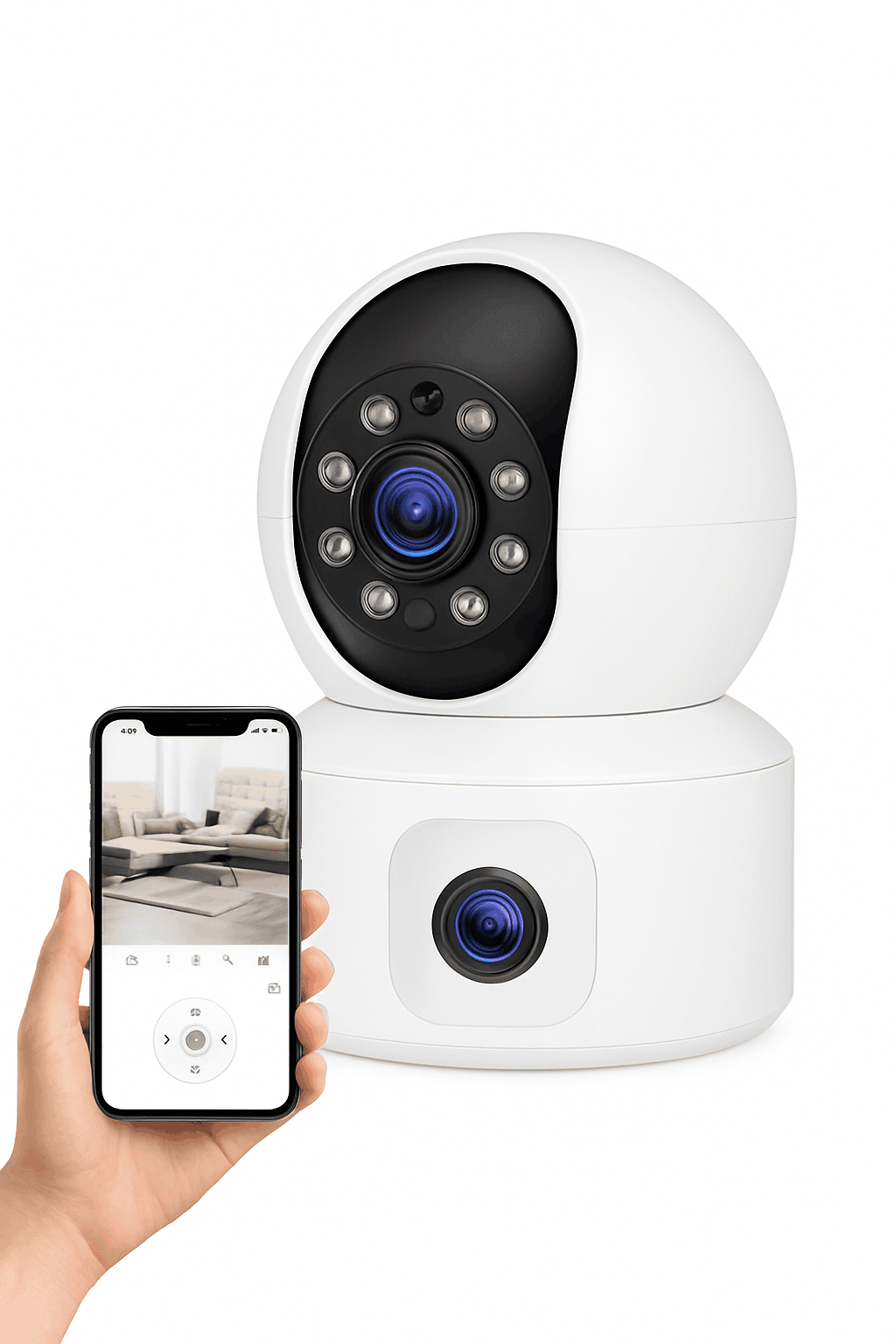 6MP Dual Lens WiFi Security Camera with Auto Tracking & Audio-6MP No Card / China Mainland