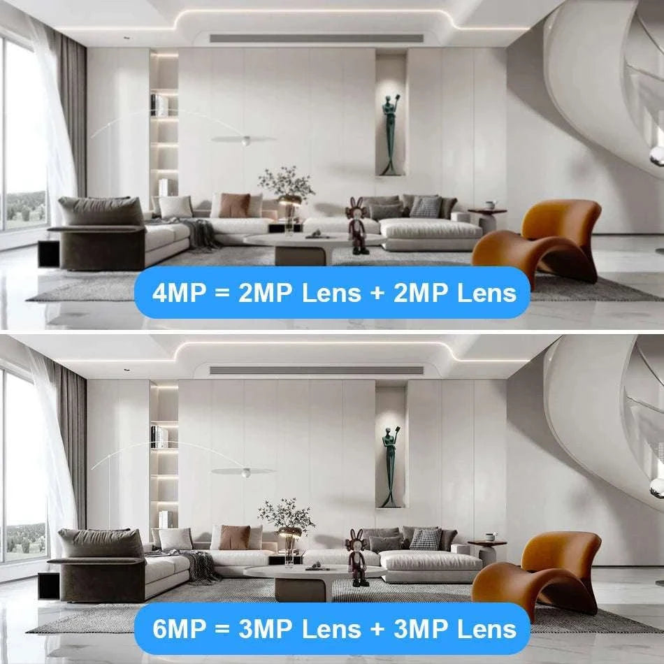 6MP Dual Lens WiFi Security Camera with Auto Tracking & Audio-6MP No Card / China Mainland