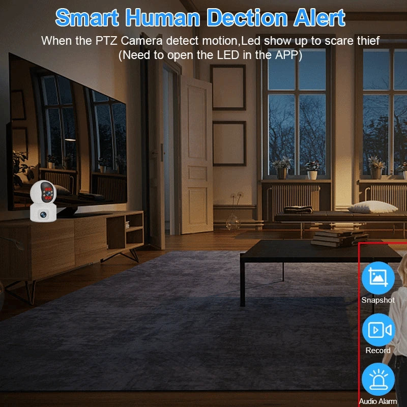 6MP Dual Lens WiFi Security Camera with Auto Tracking & Audio-6MP No Card / China Mainland