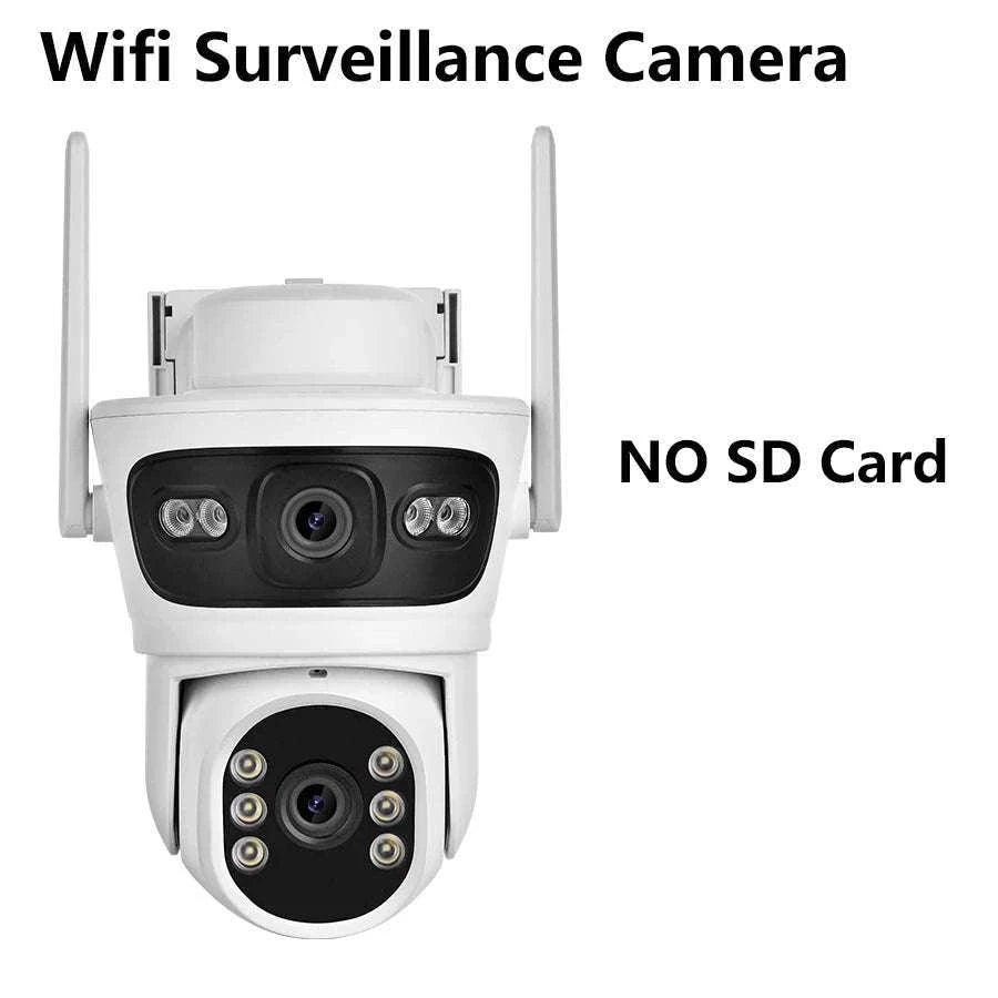6MP Solar WiFi Security Camera Outdoor Dual Lens PTZ 360° View-Camera add 32G Card