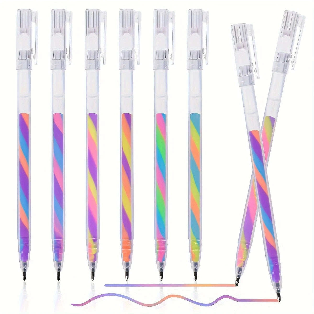 6pcs Glitter Gel Highlighter Pens Set - 1.2mm Vibrant Colors, Smooth Writing, Perfect for Journals, DIY Crafts, Greeting Cards,-A