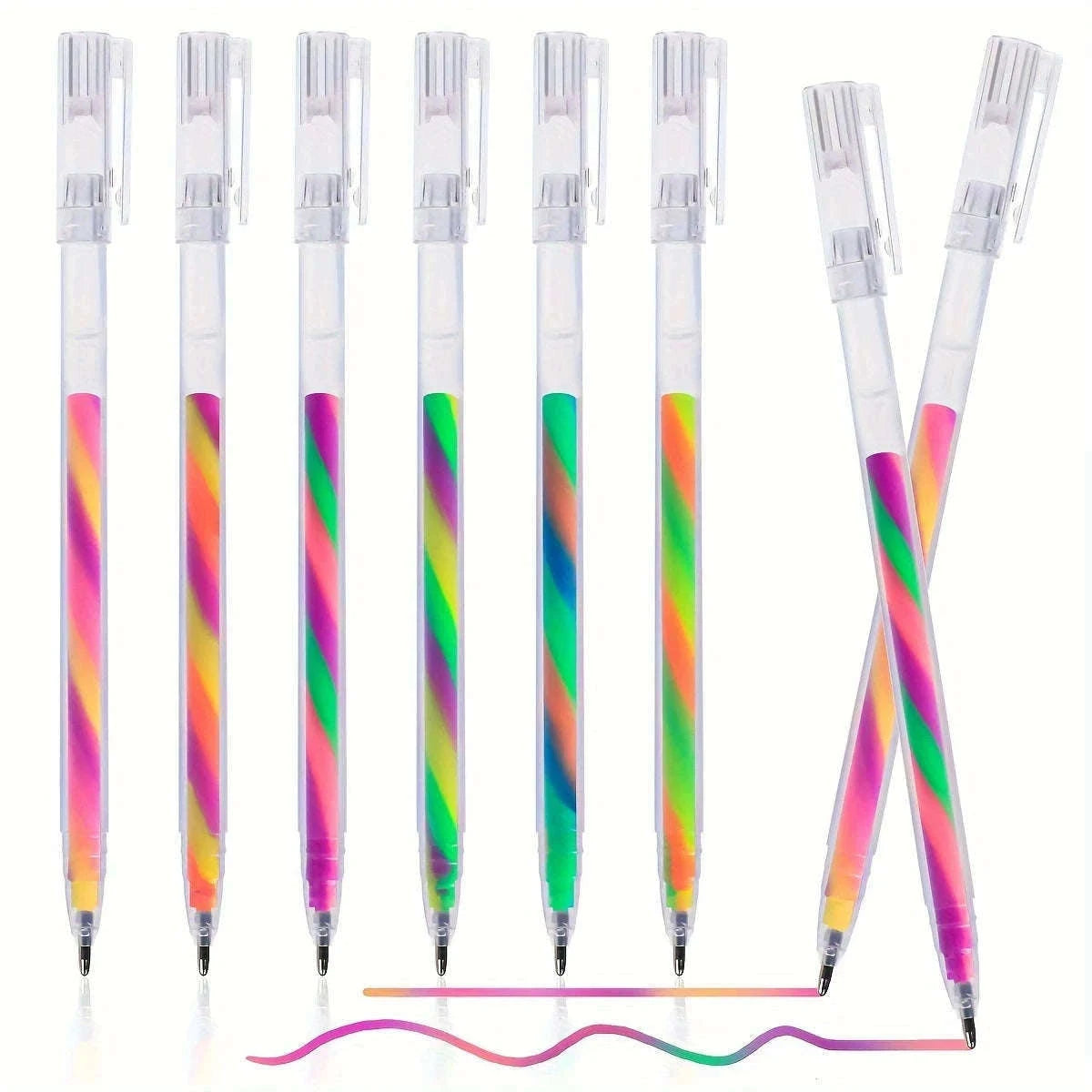 6pcs Glitter Gel Highlighter Pens Set for Notes and Crafts-A