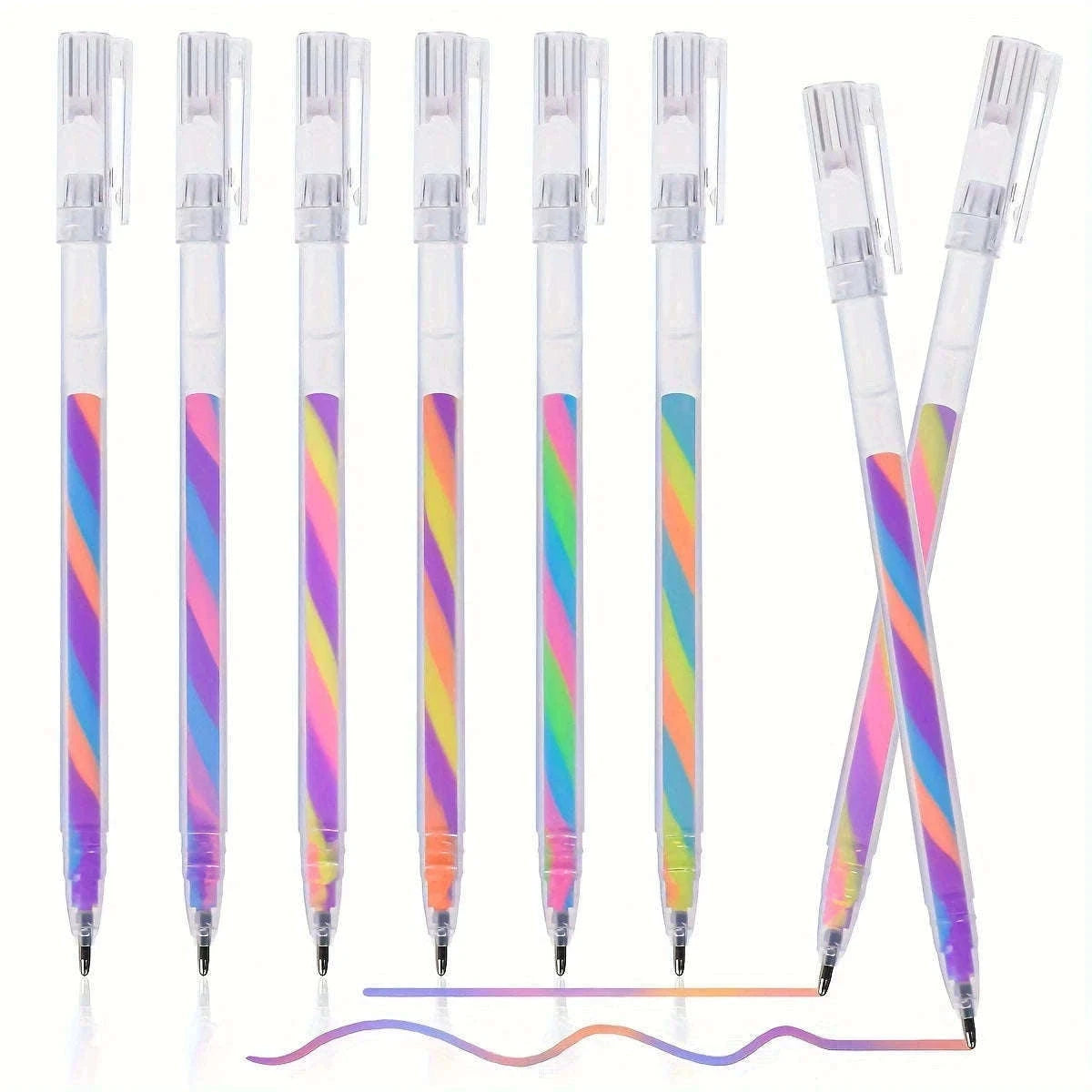 6pcs Glitter Gel Highlighter Pens Set for Notes and Crafts-A