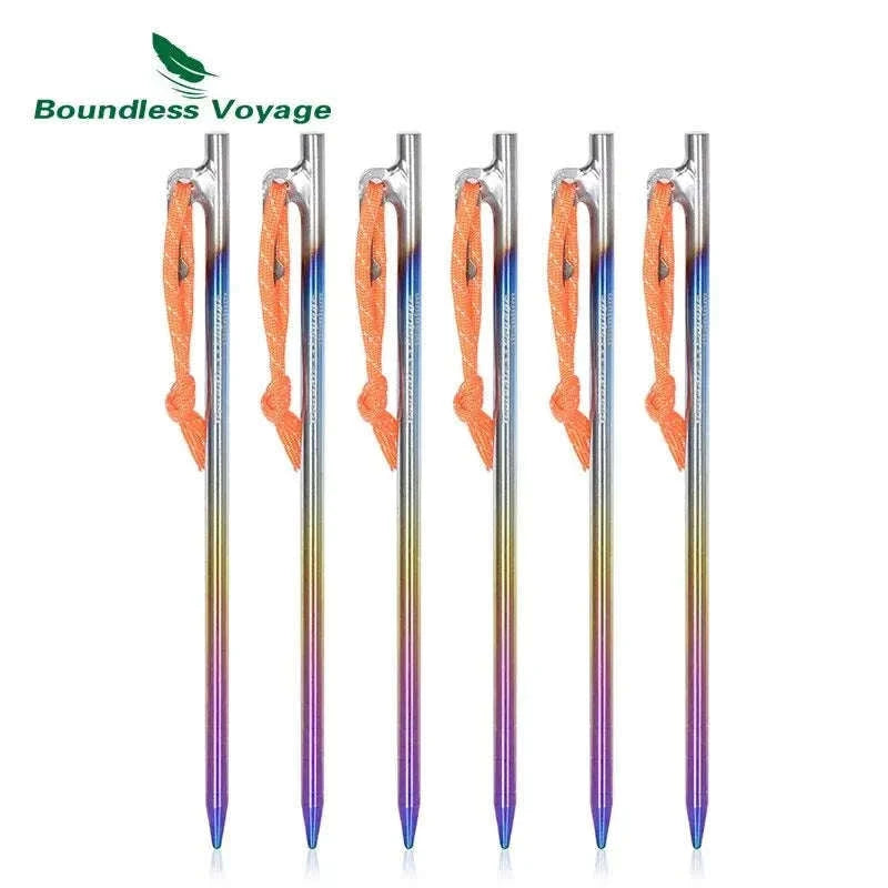 6pcs Heavy Duty Titanium Alloy Tent Stakes Pegs-24cm 6PCs
