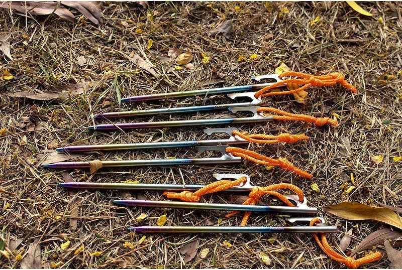 6pcs Heavy Duty Titanium Alloy Tent Stakes Pegs-24cm 6PCs