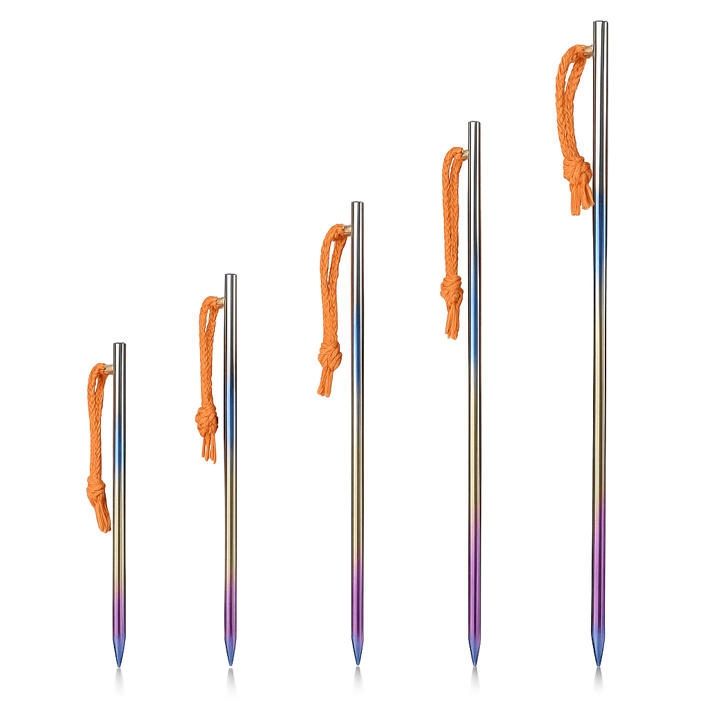 6pcs Heavy Duty Titanium Alloy Tent Stakes Pegs-24cm 6PCs