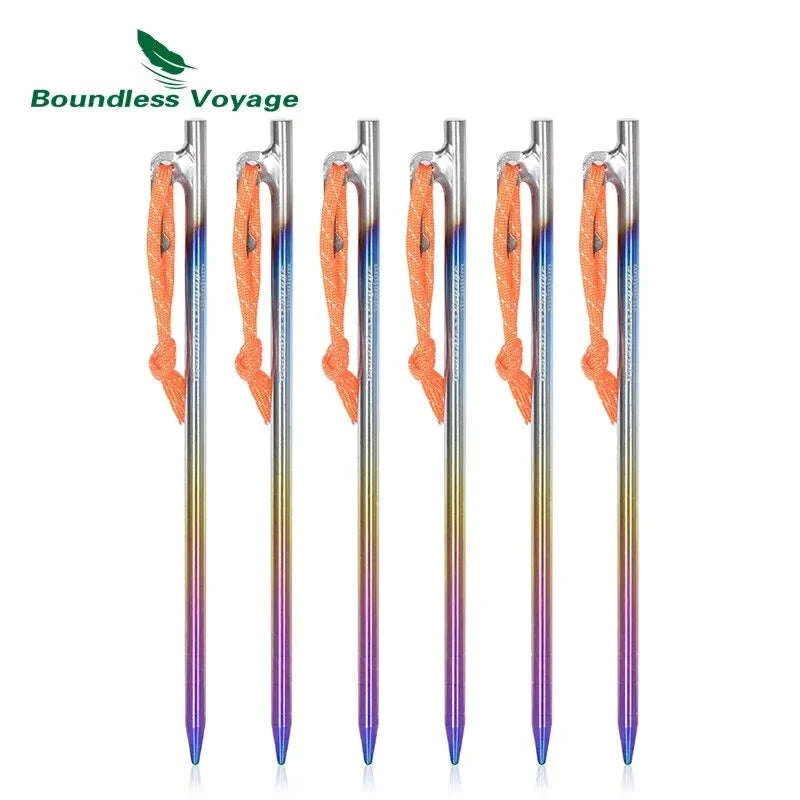 6pcs Heavy Duty Titanium Alloy Tent Stakes Pegs-24cm 6PCs