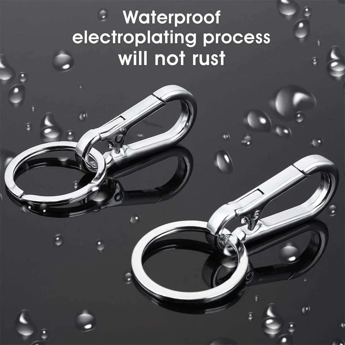 6Pcs Metal Carabiner Clip Keychain Set-black