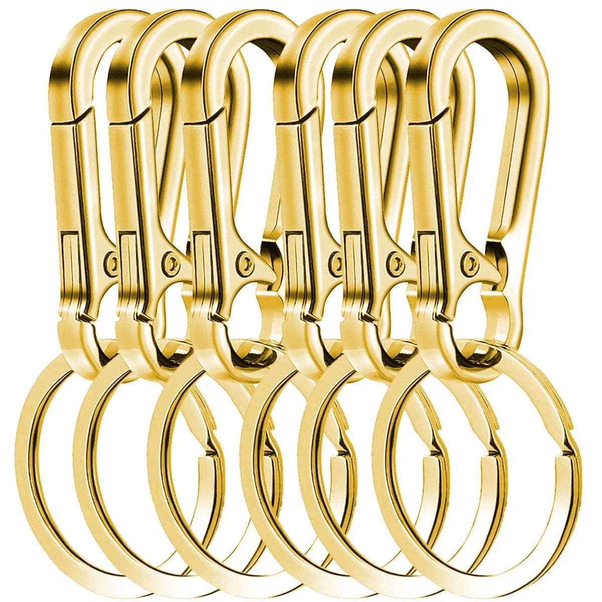 6Pcs Metal Carabiner Clip Keychain Set-black