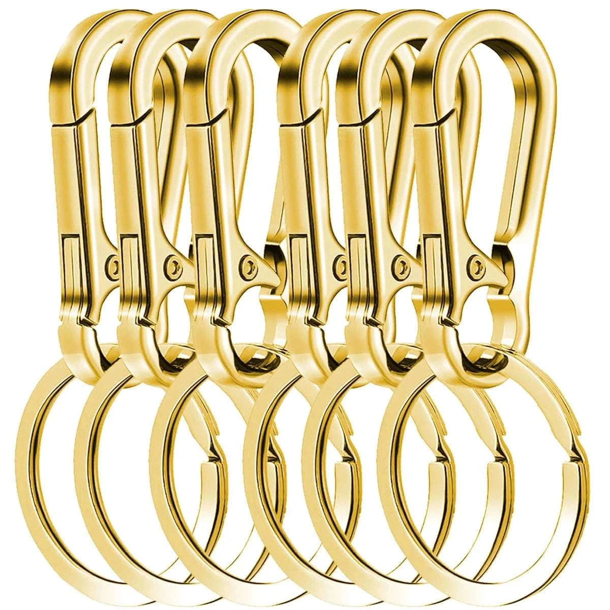 6Pcs Metal Carabiner Clip Keychain Set-black