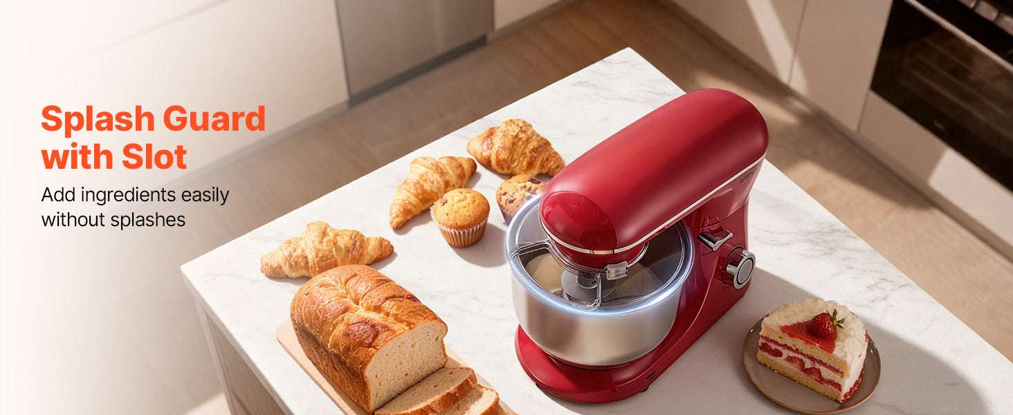 6QT Electric Stand Mixer with 6 Speeds & Stainless Steel Bowl-5.7L / United States