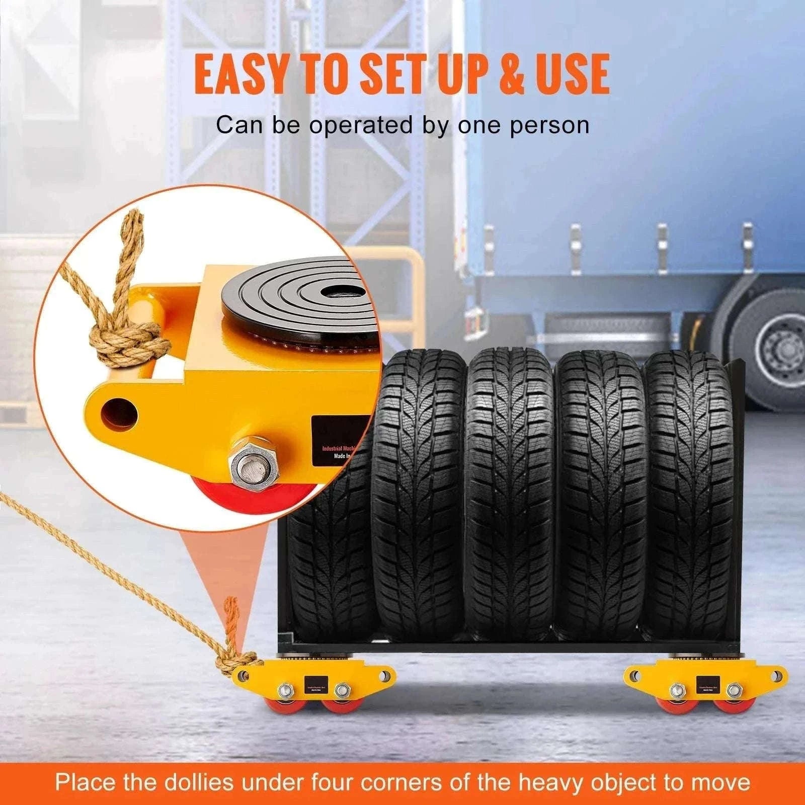 6T Heavy Duty Machinery Mover Skate with 360° Rotation Wheels-6T / CZECH REPUBLIC
