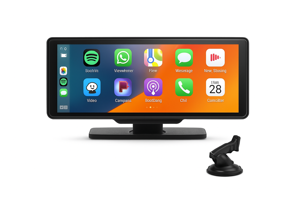 Wireless CarPlay Screen with 4K Dash Cam and GPS
