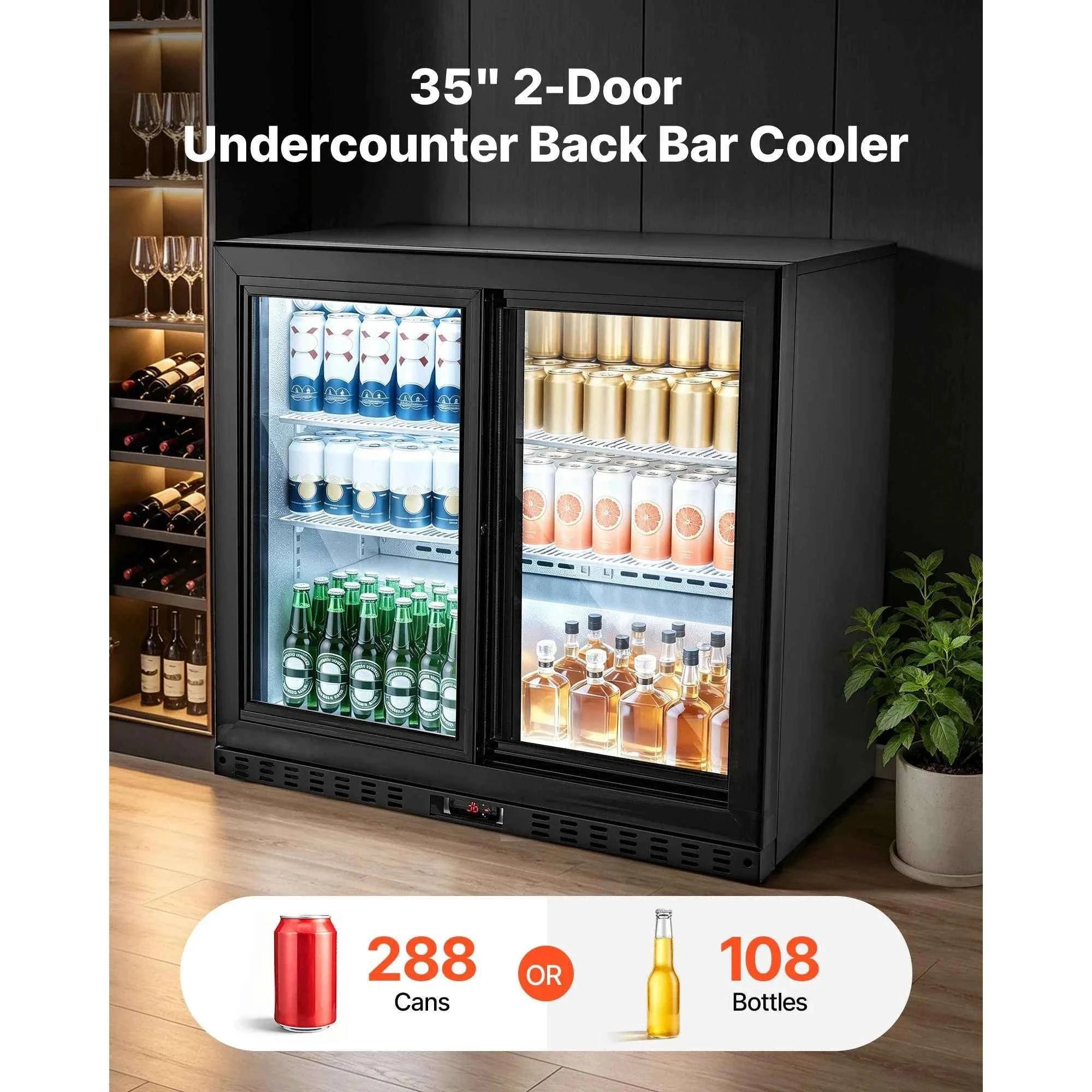 7.4/11.4 Cu. Ft. Back Bar Cooler with LED Lighting-11.4 Cu.ft. TypeA / United States
