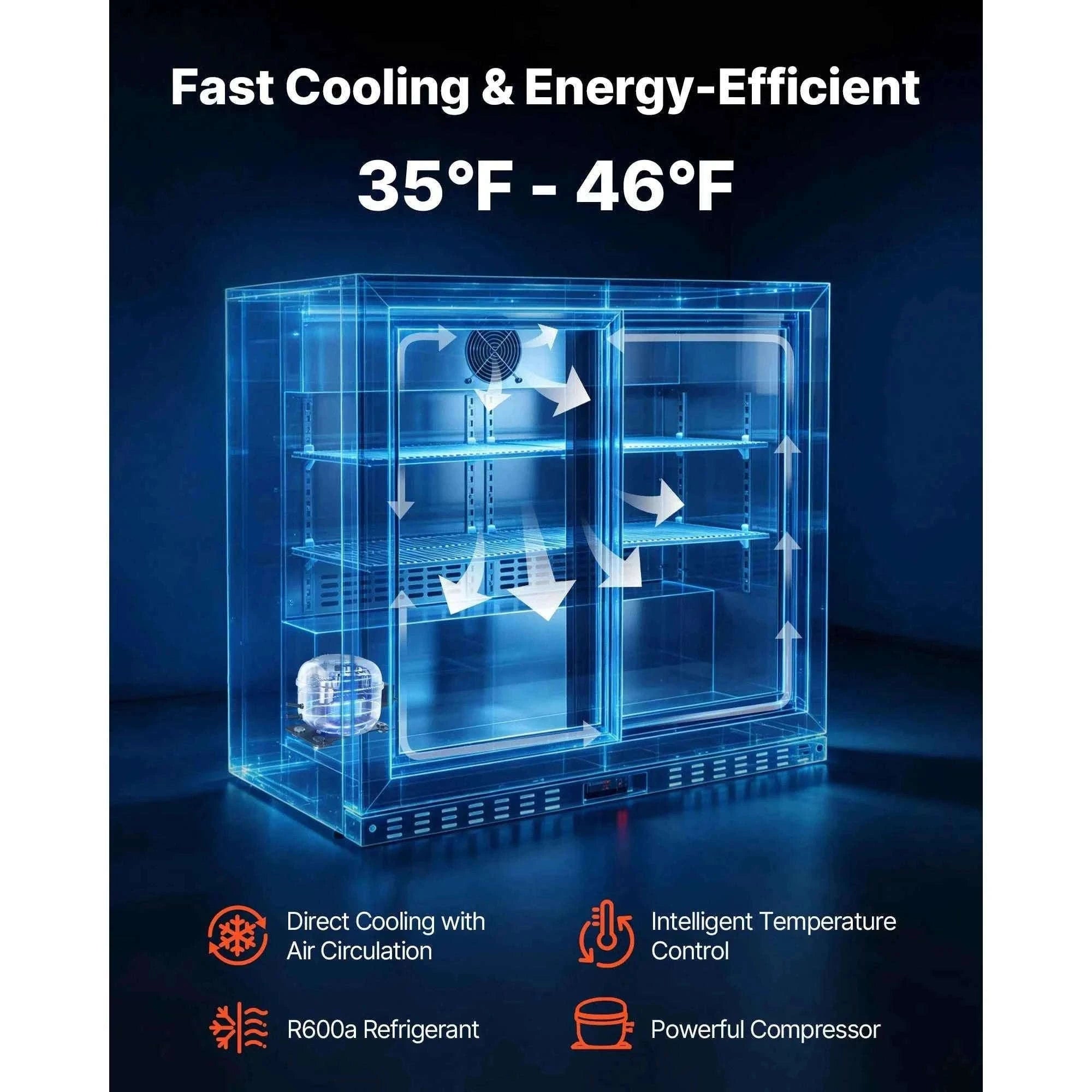 7.4/11.4 Cu. Ft. Back Bar Cooler with LED Lighting-11.4 Cu.ft. TypeA / United States