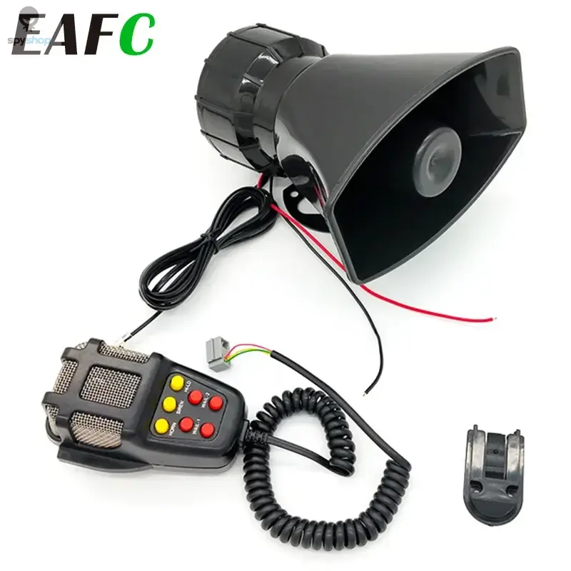 7-Sound Loud Car Warning Alarm Truck Alarm Loudspeaker 12V Siren Air Horn Megaphone Police Firemen Car Horn 110DB 