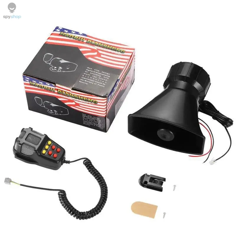 7-Sound Loud Car Warning Alarm Truck Alarm Loudspeaker 12V Siren Air Horn Megaphone Police Firemen Car Horn 110DB 