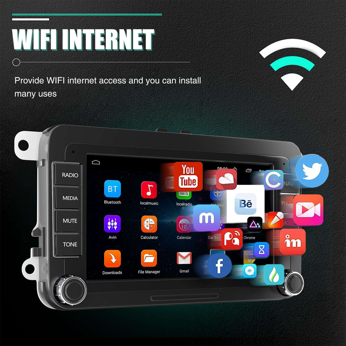 7" Android 14 Car Stereo for VW with CarPlay, GPS & Voice AI-1-32 Carplay / GERMANY / Quad Core