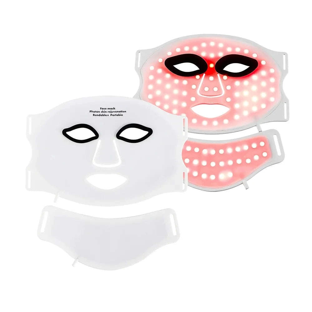 7 Color LED Silicone Face & Neck Mask for Skin Rejuvenation-WHITE / United States