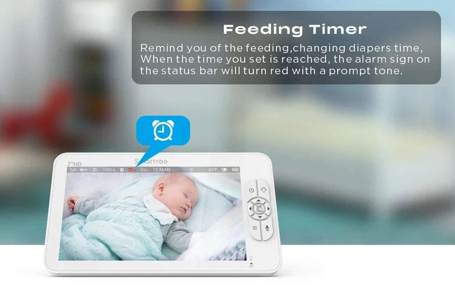 7" HD Baby Monitor with 1080P Display, Night Vision & 1000ft Range-AU / China Mainland