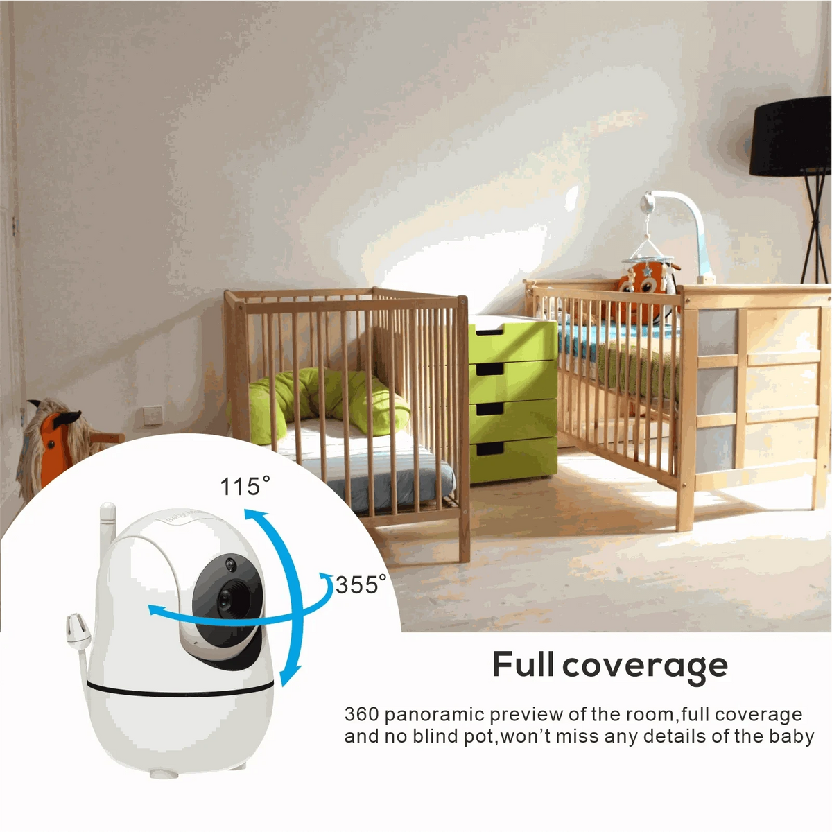 7" HD Baby Monitor with 1080P Display, Night Vision & 1000ft Range-US / China Mainland