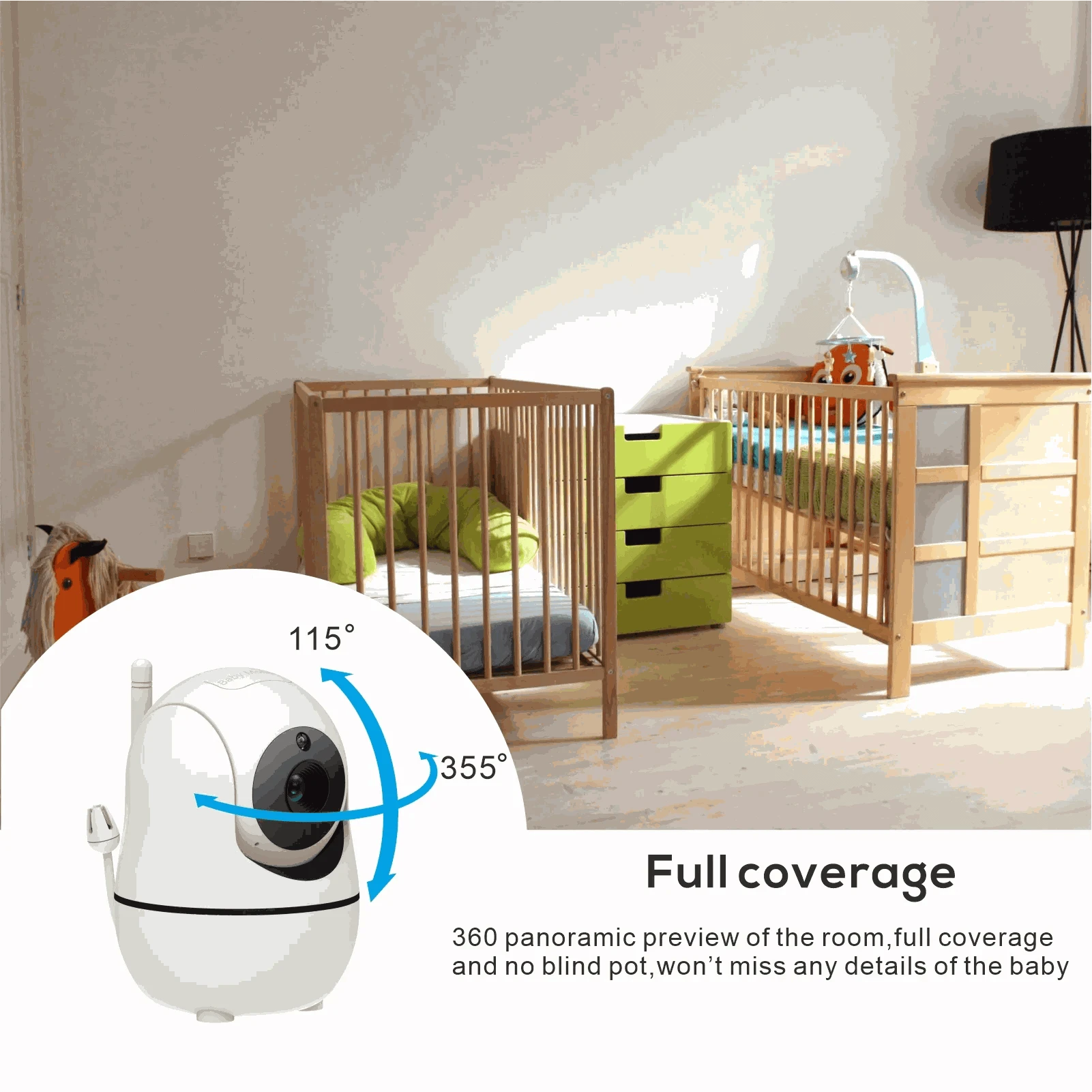 7" HD Baby Monitor with 1080P Display, Night Vision & 1000ft Range-US / China Mainland