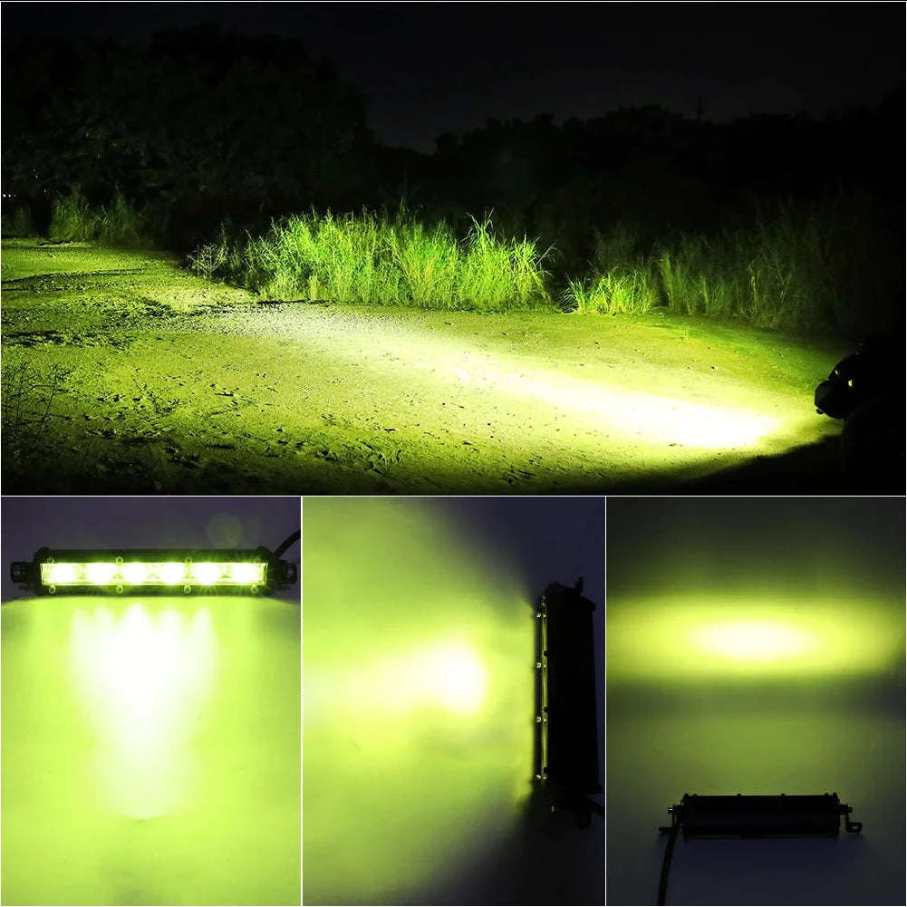 7 Inch 120W LED Work Light Bar for 12V/24V Vehicles-Flood-8IN-Y