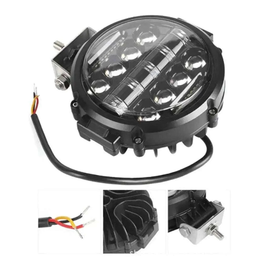 7 Inch 60W Round LED Work Light with DRL, High/Low Beam, IP68-white 2pcs
