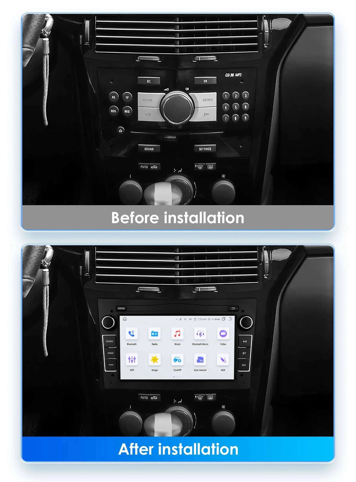 7-Inch Android Car Radio with CarPlay for Opel-S6 Black / france