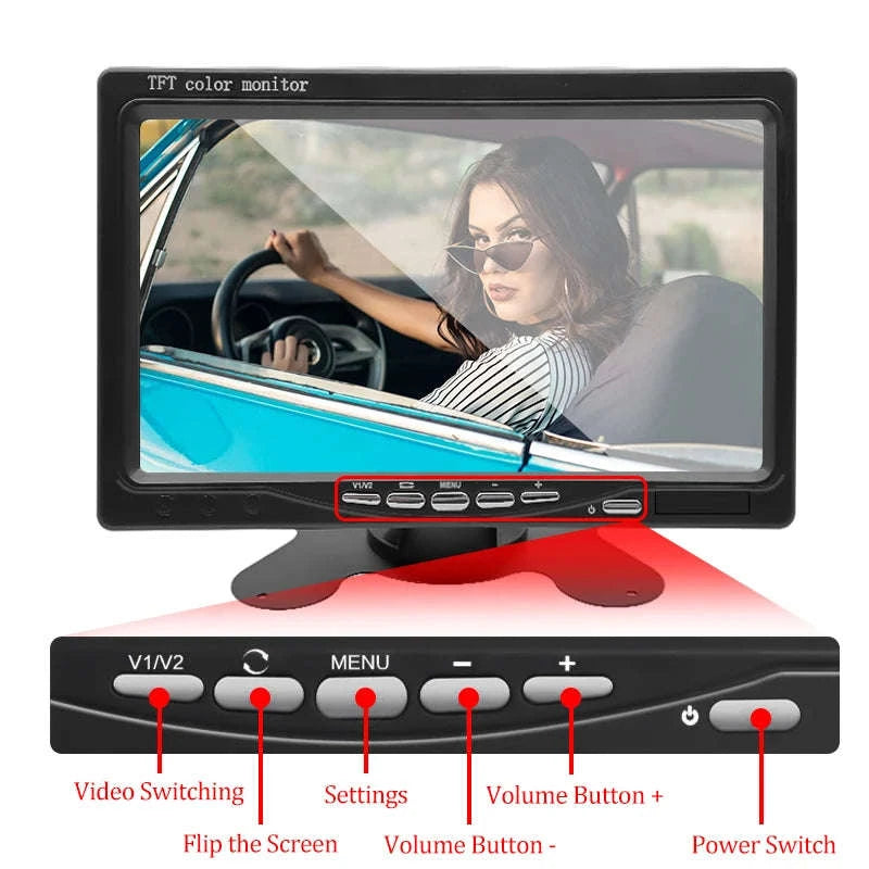 7 Inch Car Monitor Screen with HD Rear View Camera-Default Title