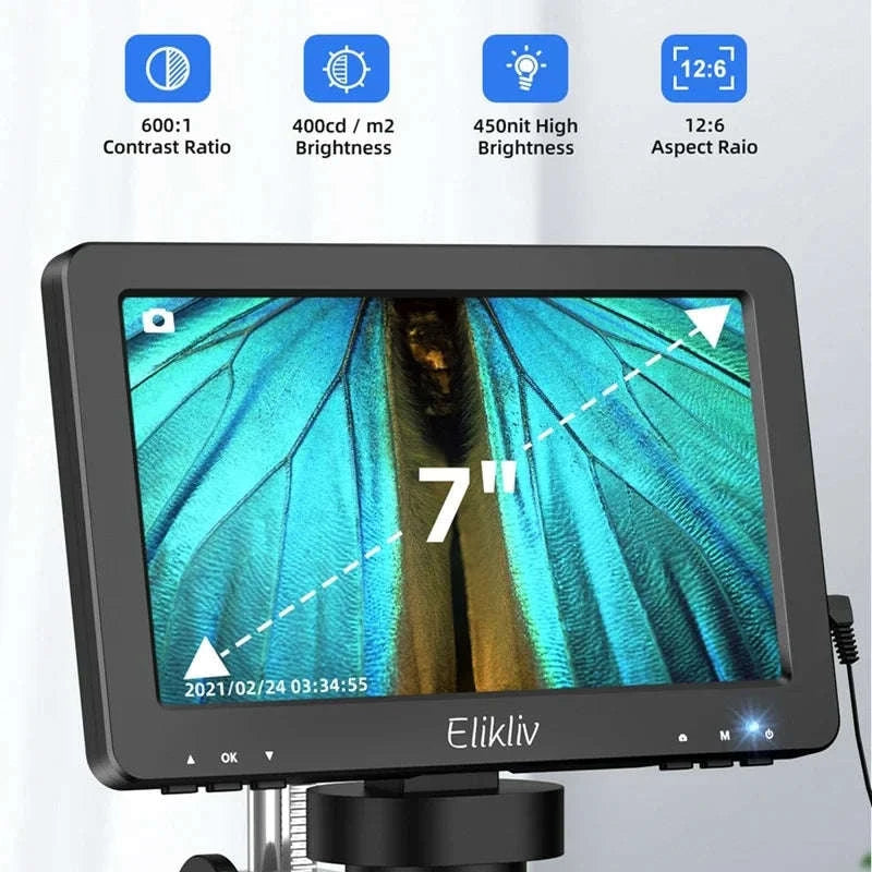 7 Inch Digital Microscope 50X-1200X HD LCD for PCB Electronics Soldering-United Kingdom