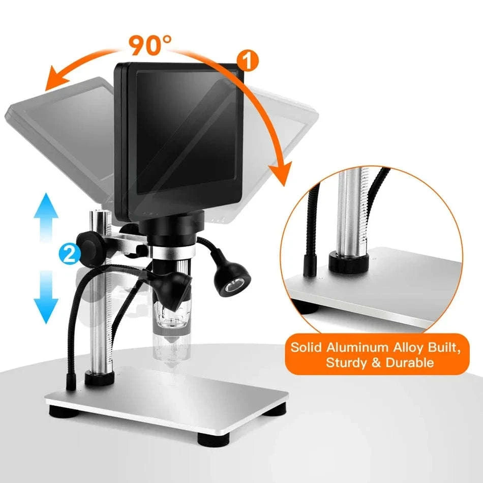 7 Inch Digital Microscope 50X-1200X HD LCD for PCB Electronics Soldering-United Kingdom