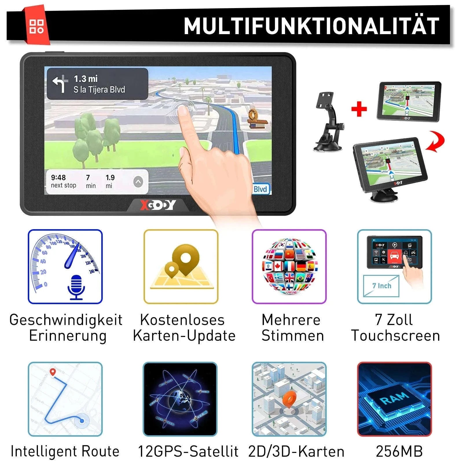 7-Inch GPS Navigation for Cars, Trucks and Buses with Europe Maps-7" / Europe / Germany