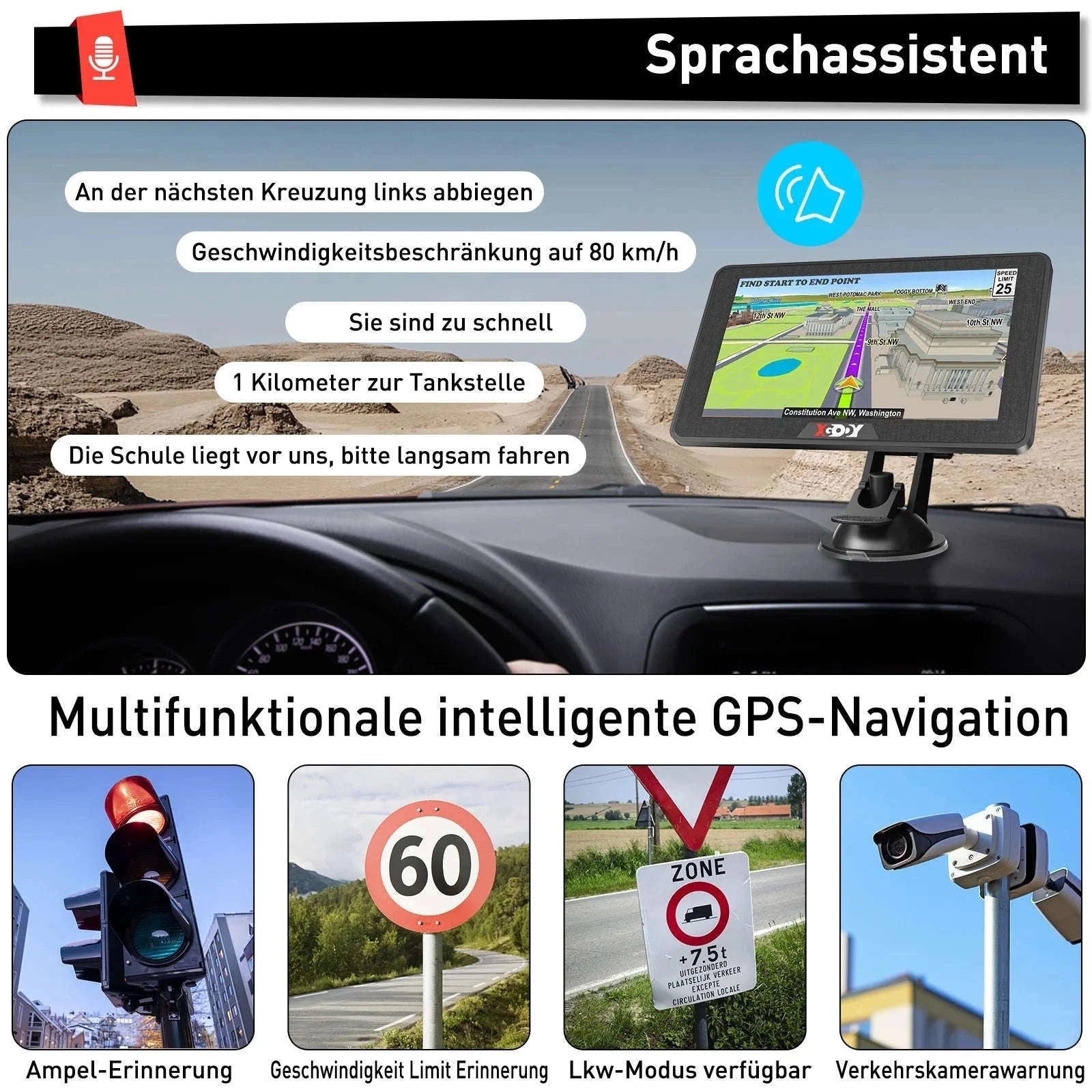 7-Inch GPS Navigation for Cars, Trucks and Buses with Europe Maps-7" / Europe / Germany