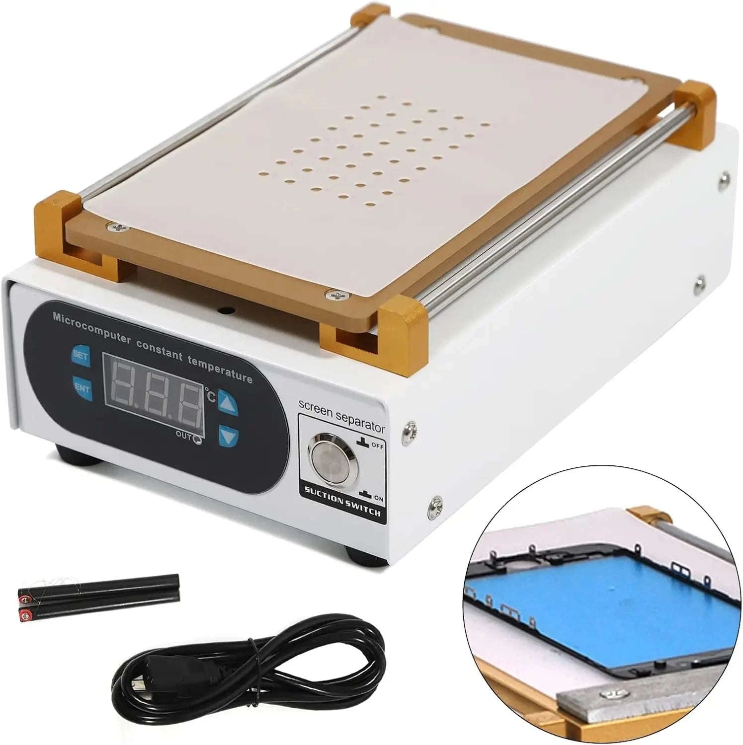 7 Inch LCD Screen Separator Machine, Touch Screen Removal, Built-in Vacuum Pump Phone Heating Plate Glass Removal Repair Device-United States