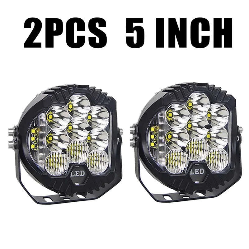 7 Inch LED Combo Driving Lamp for Off-Road Vehicles-2pcs-yellow-5inch