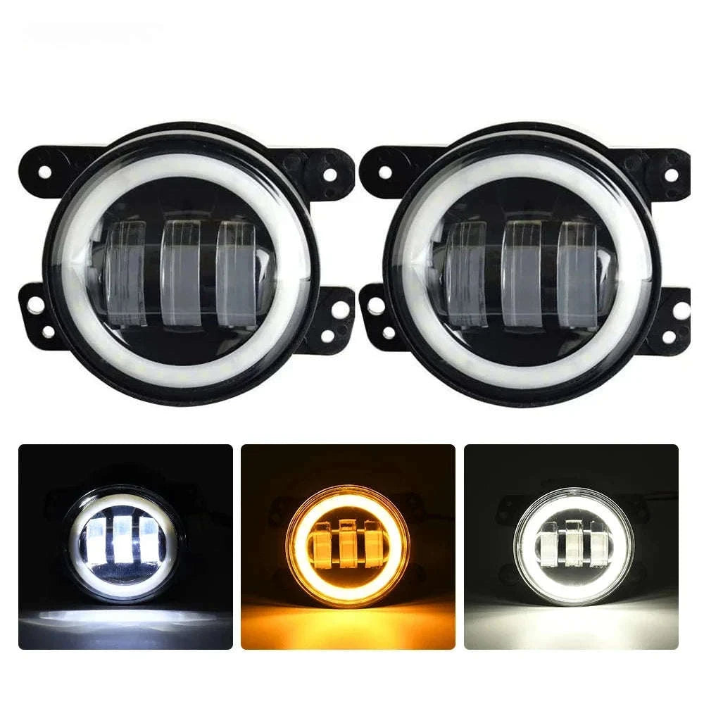 7 Inch LED Headlight Halo Ring with Hi/Lo Beam, Angel Eyes DRL and Amber Turn Signal-1pc  7inch headlight