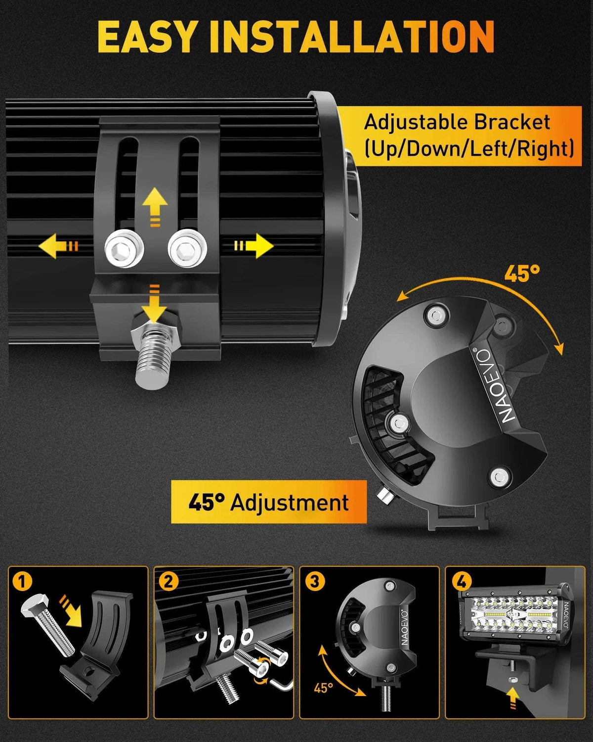 7 Inch LED Light Bar 240W Waterproof Work Light-7inch Work Light