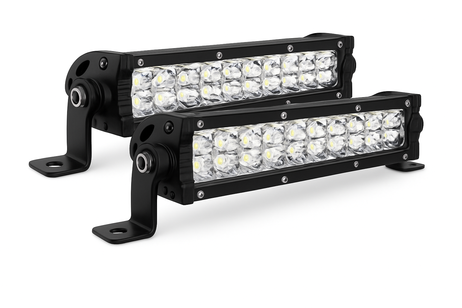 7 Inch Slim Dual Row LED Light Bar Work Light for 4x4 Truck ATV 12V-24V