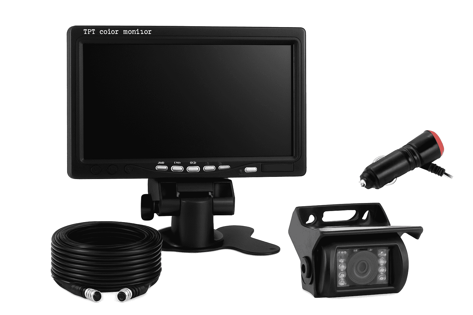 7 Inch TFT LCD Backup Parking Monitor with Night Vision Rear View Camera System-Default Title