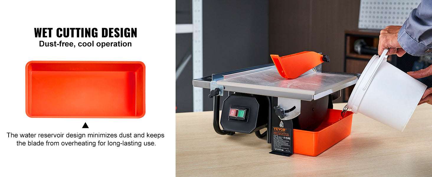 7-Inch Wet Tile Saw with 3500 RPM Motor and Adjustable Angle-12x12 / United States
