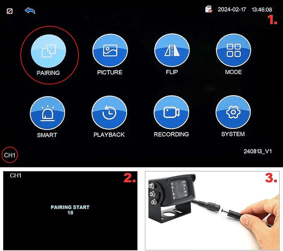 7-Inch Wireless Backup Camera Monitor with Night Vision-1 cameras add 128GB / China Mainland