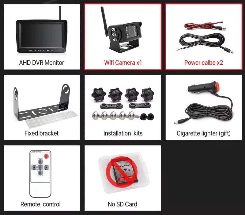 7-Inch Wireless Backup Camera Monitor with Night Vision-1 cameras add 128GB / China Mainland