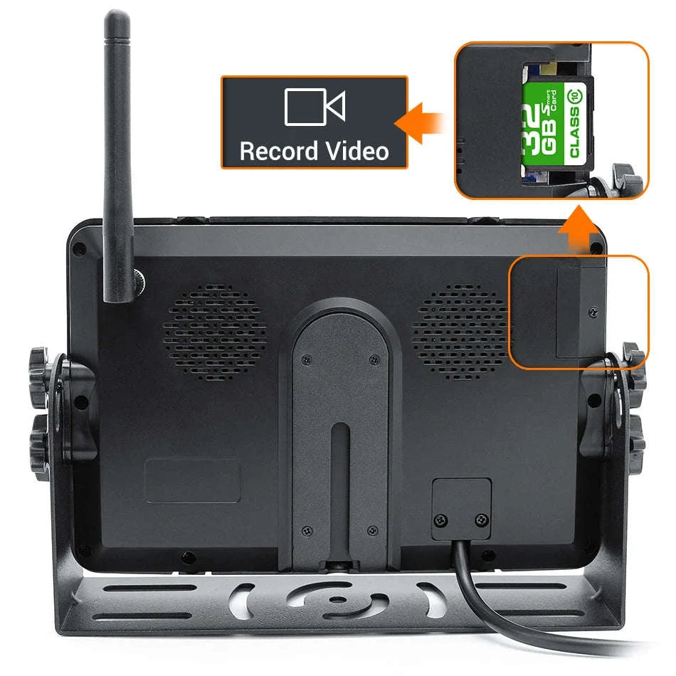 7 Inch Wireless Backup Camera Monitor with Night Vision-4 cameras add 128GB