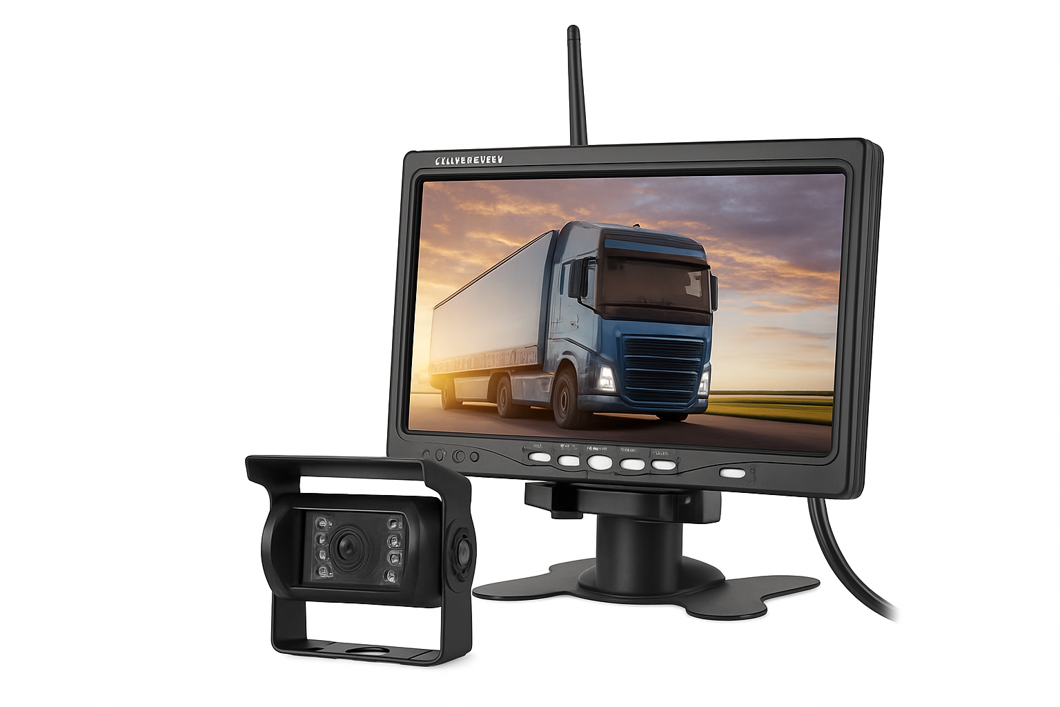 7" IPS HD дисплей за автомобилен заден изглед + безжична водоустойчива камера за обратно виждане с нощно виждане, паркинг система за каравани, камиони и автобуси