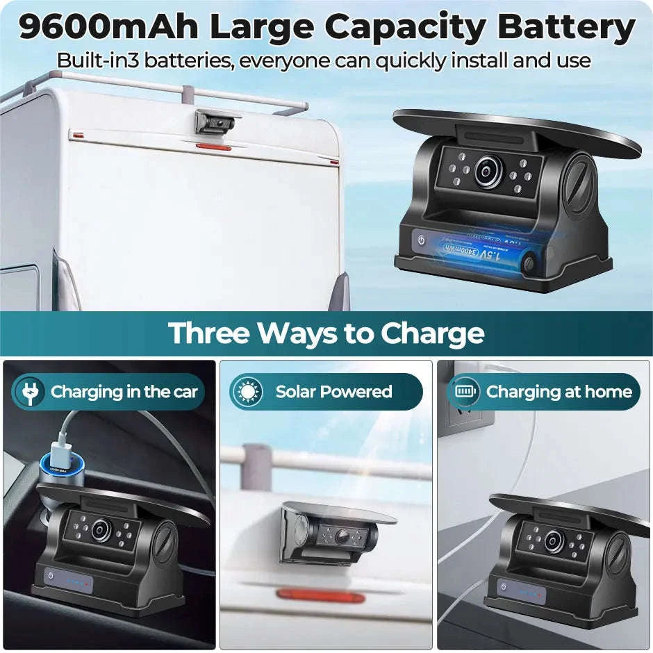 7'' Magnetic Solar Wireless DVR Camera-7Inch add 1Cam / NO SD Card