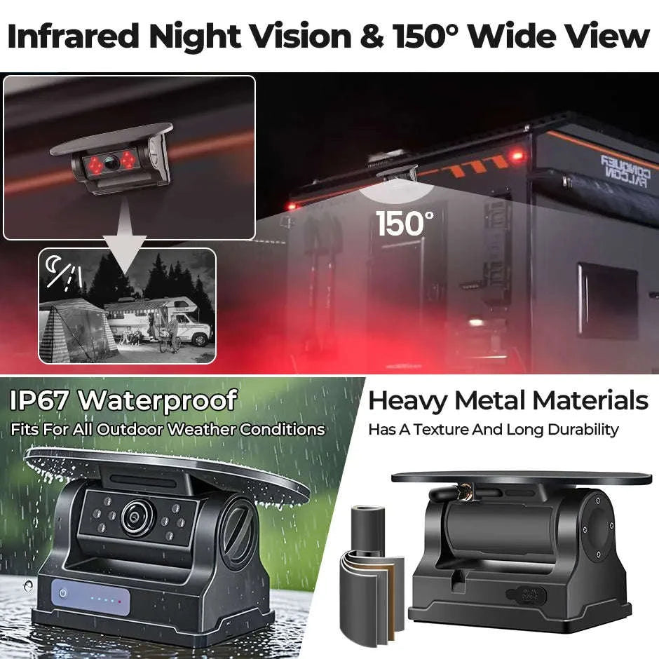 7'' Magnetic Solar Wireless DVR Camera-7Inch add 1Cam / NO SD Card