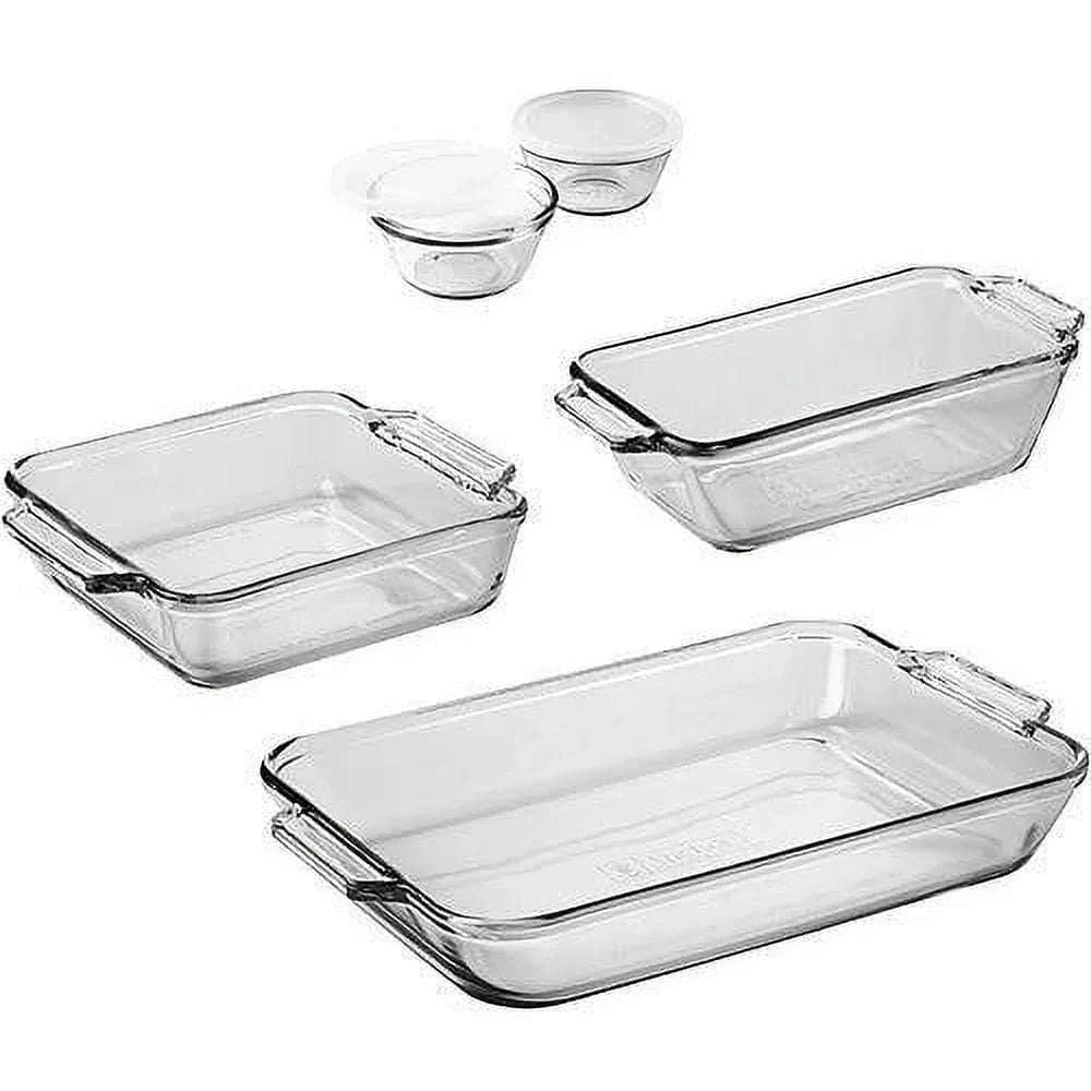 7-Piece Tempered Glass Baking Dish Set for Oven, Microwave & Storage-United States