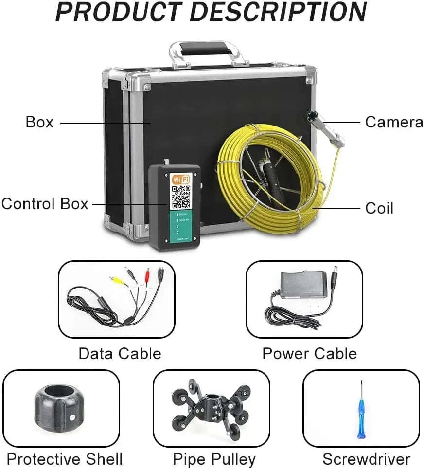 7" Sewer Camera with DVR, IP68 Waterproof Drain Inspection Camera-20M / 22mm / spain